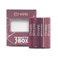 MARS Matte Box Set of 3 Lipsticks for Women | Long-Lasting | Smooth Finish | Moisturising | One Swipe Pigmentation | (3x3.2 gm) (03-Plum)