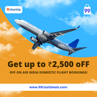 Get up to 2,500 off on Air India Domestic Flight Bookings!