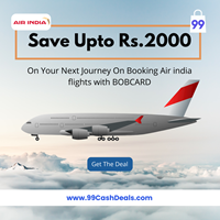 Save Upto Rs.2000 On Your Next Journey On Booking Air india flights with BOBCARD