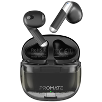 Promate Transpods Tws in Ear Earbuds with Mic,True Wireless Earphones with Bluetooth V5.3,13Mm Dynamic Drivers,26Hr Playback,Intelligent Touch Controls,350Mah Battery Capacity&50 Hrs Standby,Black