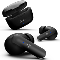 pTron Bassbuds Duo in-Ear Bluetooth 5.1 Wireless Headphones, Stereo Audio, Touch Control TWS Earbuds with HD Mic, Type-C Fast Charging, IPX4 Water Resistant & Voice Assistance