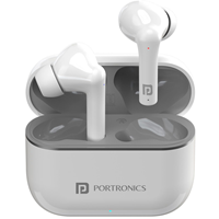 Portronics Harmonics Twins S6 TWS Earbuds with 50Hrs Playtime, Low Latency, Auto ENC, Quad Mics, 10mm Drivers, IPX4 Water Resistant, ASAP Charge, BT5.3, Touch Control, Type C Charging Port(White)