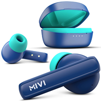 Mivi DuoPods A450, True Wireless Earbuds with 13mm Rich Bass Drivers, 45 Hrs Playtime,Bluetooth 5.3, Swift Charging, HD Call Clarity with AI-ENC, dual color tone, Made in India