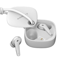 Ambrane Dots Dew True Wireless In Ear Earbuds with Up to 30 Hrs Playtime, Environmental Noise Cancellation, Latest Bluetooth V5.2, 10mm Drivers with BoostedBass, Lightweight, IPX4 Splash Proof (White)