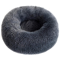 Zigly Lifestyle Calming Bed for Dogs and Cats, Fluffy Soft and Washable Beds for Small and Medium Pet | Bed for Pets Under 11 kg (M, Grey)