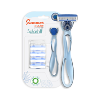 Zlade Summer SPLASH III Triple-Blade Hair Removal Razor for Women - 1 Handle + 4 Cartridges