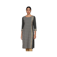 Max Women Rayon Straight Printed Three-Quarter Sleeves Kurta
